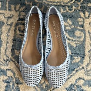 Antonio Melani Blue Woven Flats- Size 10